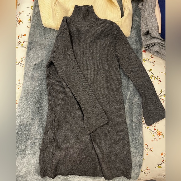 Grey Turtleneck Sweater dress - Picture 1 of 5